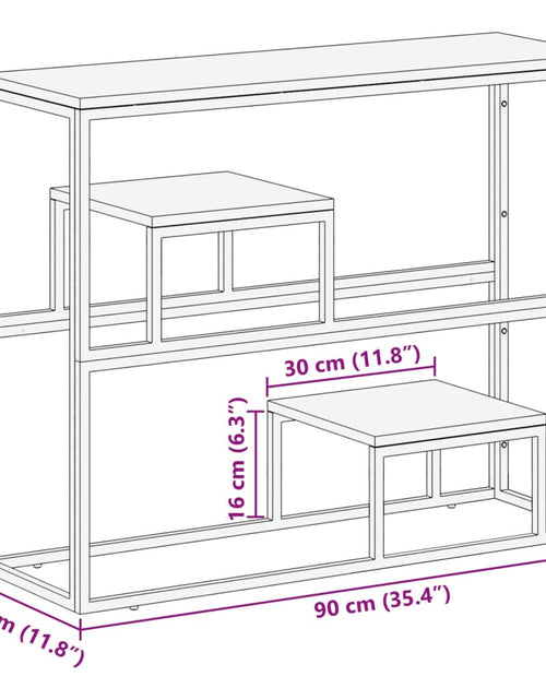 Загрузите изображение в средство просмотра галереи, Măsuță consolă, argintiu, oțel inoxidabil/lemn masiv reciclat
