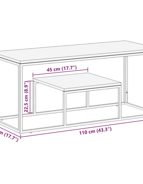 Загрузите изображение в средство просмотра галереи, Măsuță de cafea din oțel inoxidabil și lemn masiv reciclat

