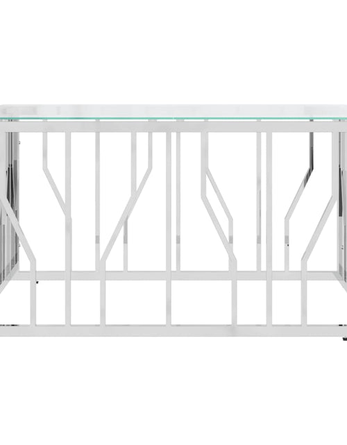 Загрузите изображение в средство просмотра галереи, Masă de cafea, 80x80x40 cm, oțel inoxidabil și sticlă
