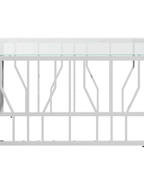 Загрузите изображение в средство просмотра галереи, Masă de cafea, 80x80x40 cm, oțel inoxidabil și sticlă
