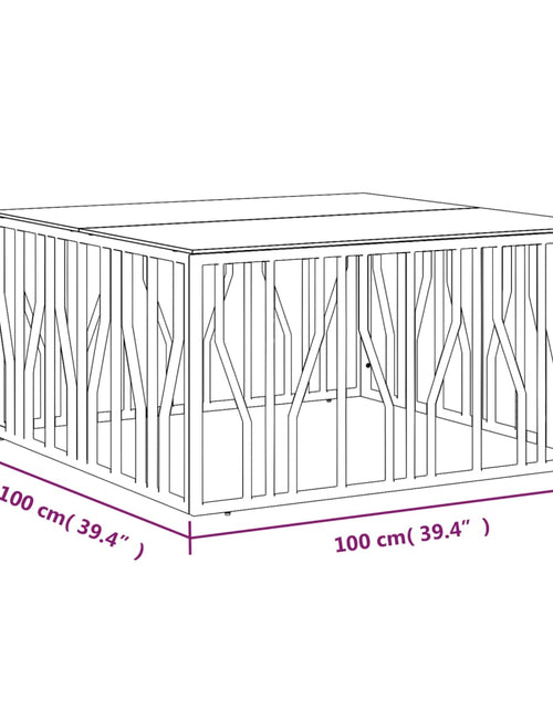 Загрузите изображение в средство просмотра галереи, Măsuță de cafea, 100x100x50 cm, oțel inoxidabil și sticlă
