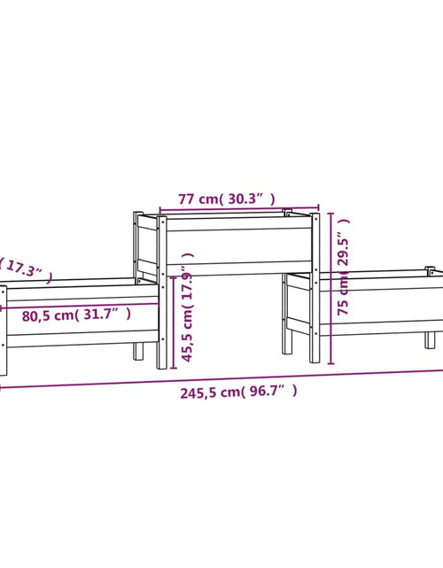 Загрузите изображение в средство просмотра галереи, Jardinieră, 245,5x44x75 cm, lemn masiv de pin

