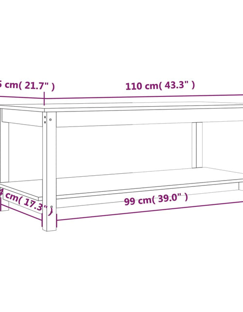 Загрузите изображение в средство просмотра галереи, Măsuță de cafea, 110x55x45 cm, lemn masiv de pin
