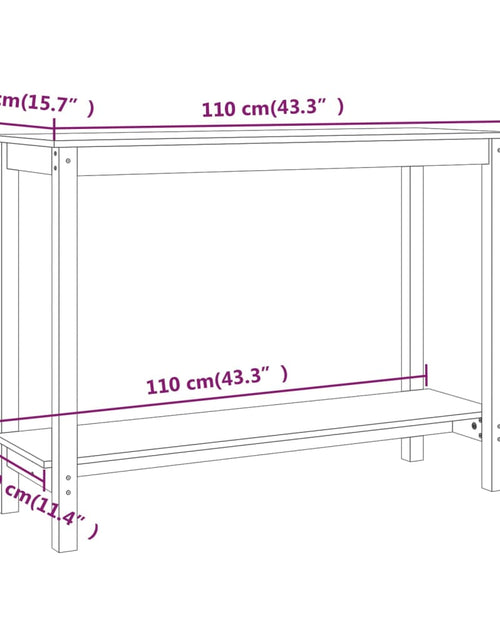 Încărcați imaginea în vizualizatorul Galerie, Masă consolă, alb, 110x40x80 cm, lemn masiv de pin
