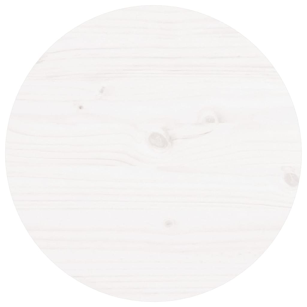 Măsuță de cafea, alb, Ø 55x60 cm, lemn masiv de pin