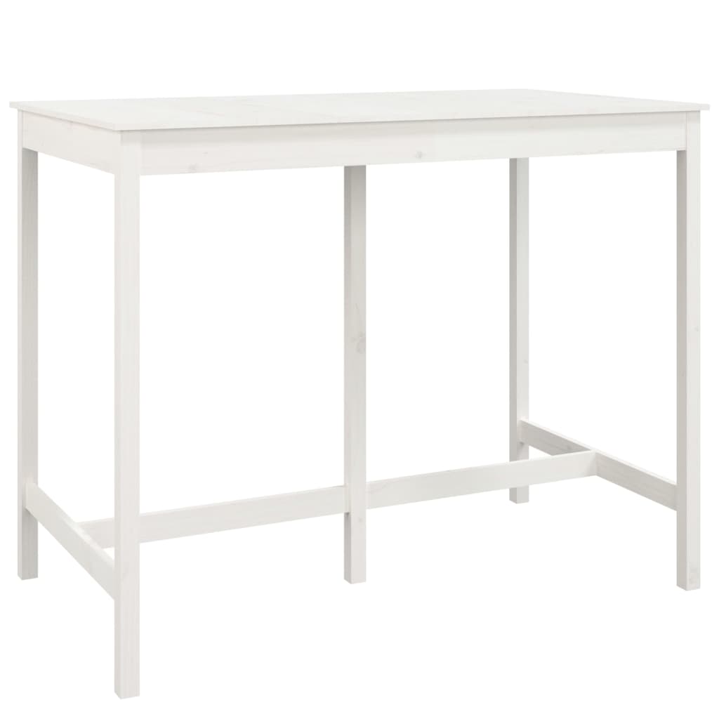 Set mobilier de bar, 7 piese, alb, lemn masiv de pin