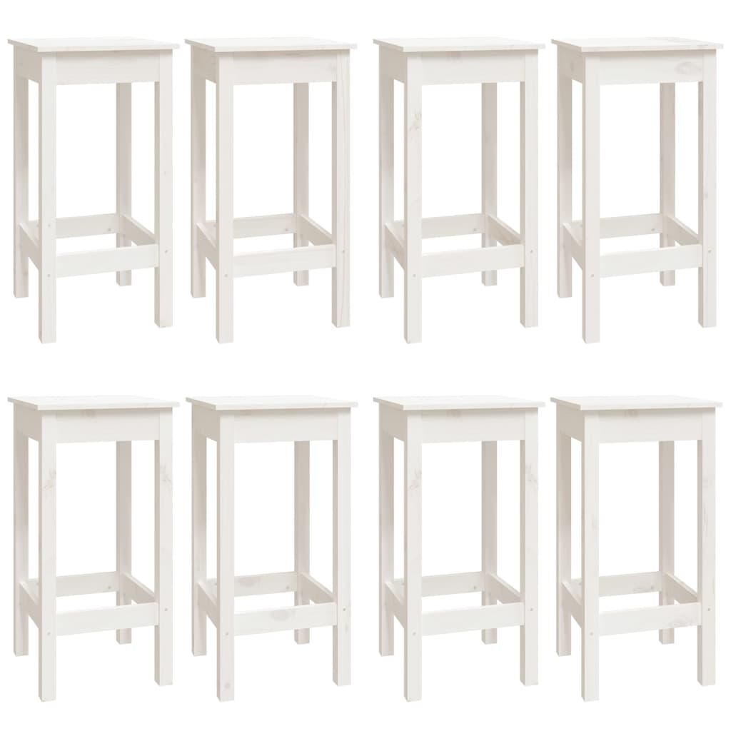 Set mobilier de bar, 9 piese, alb, lemn masiv de pin