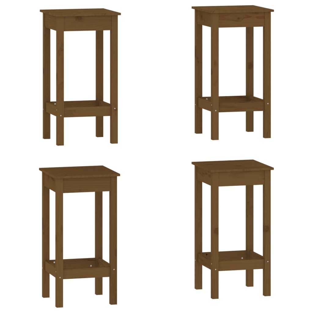 Set mobilier de bar, 5 piese, maro miere, lemn masiv de pin