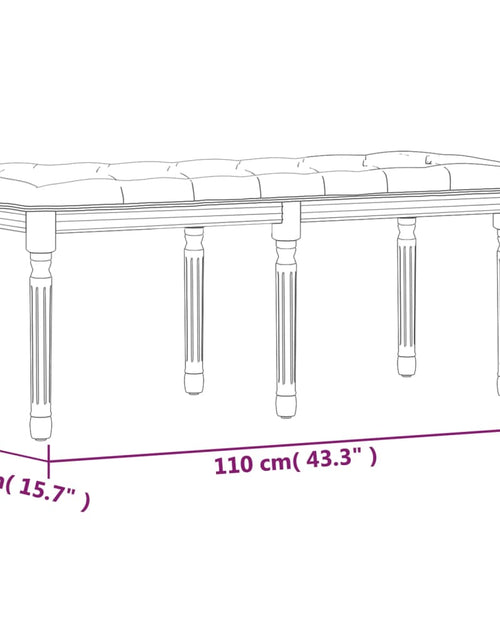 Încărcați imaginea în vizualizatorul Galerie, Bancă, gri închis, 110x40x49 cm, catifea
