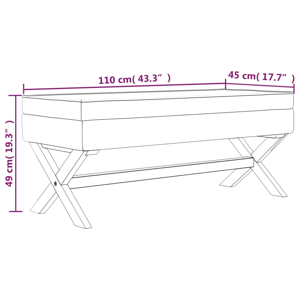 Taburet de depozitare, roz, 110x45x49 cm, catifea