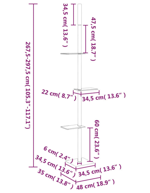 Încărcați imaginea în vizualizatorul Galerie, Ansamblu pisici din podea până la tavan, crem, 267,5-297,5 cm
