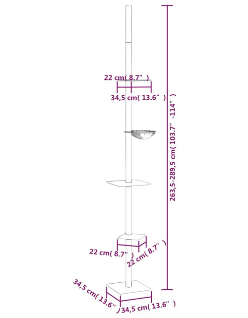 Încărcați imaginea în vizualizatorul Galerie, Ansamblu pisici podea până la tavan, gri închis, 263,5-289,5 cm
