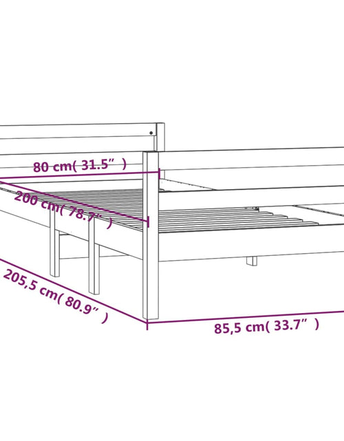 Încărcați imaginea în vizualizatorul Galerie, Cadru de pat, alb, 80x200 cm, lemn masiv de pin

