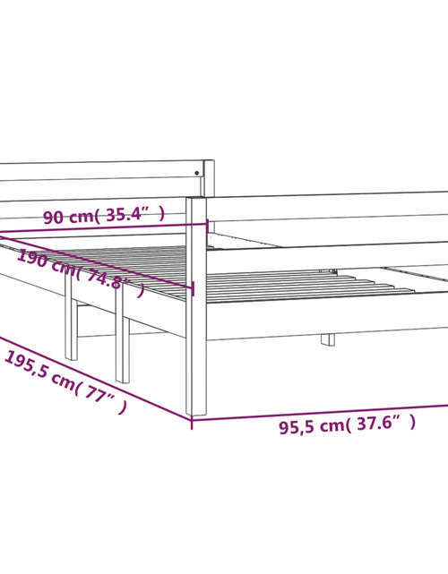 Încărcați imaginea în vizualizatorul Galerie, Cadru de pat, 90x190 cm, lemn masiv de pin
