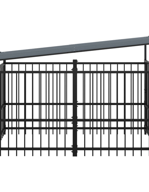 Загрузите изображение в средство просмотра галереи, Padoc pentru câini de exterior cu acoperiș, 1,88 m², oțel
