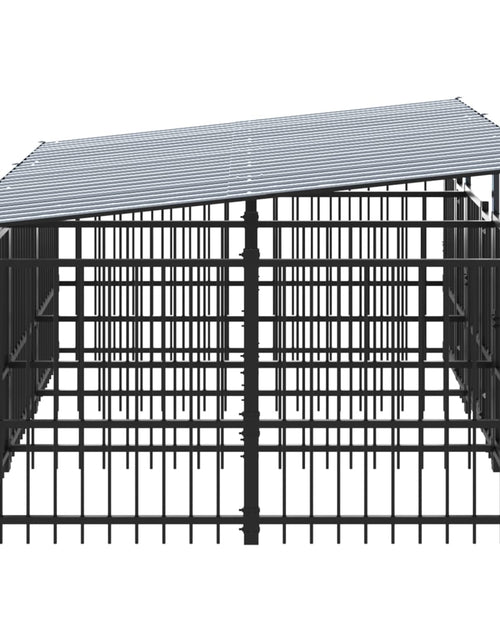 Загрузите изображение в средство просмотра галереи, Padoc pentru câini de exterior cu acoperiș, 5,63 m², oțel
