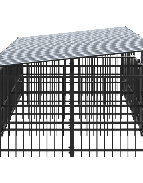 Загрузите изображение в средство просмотра галереи, Padoc pentru câini de exterior cu acoperiș, 7,51 m², oțel
