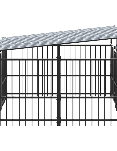 Загрузите изображение в средство просмотра галереи, Padoc pentru câini de exterior cu acoperiș, 3,75 m², oțel
