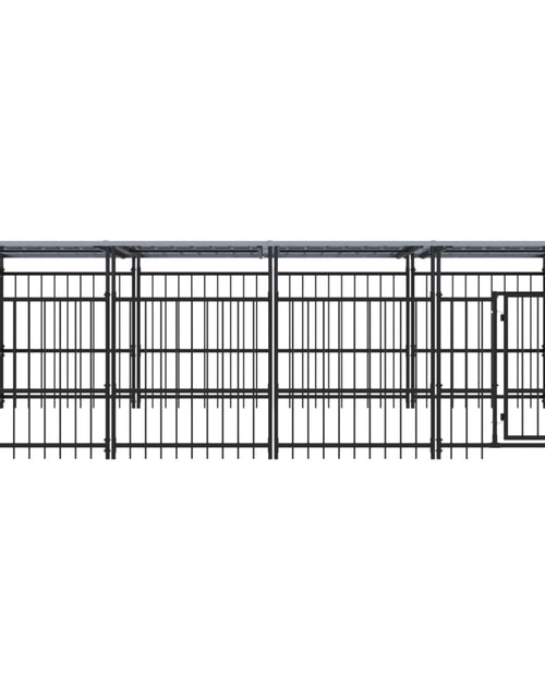 Загрузите изображение в средство просмотра галереи, Padoc pentru câini de exterior cu acoperiș, 7,51 m², oțel
