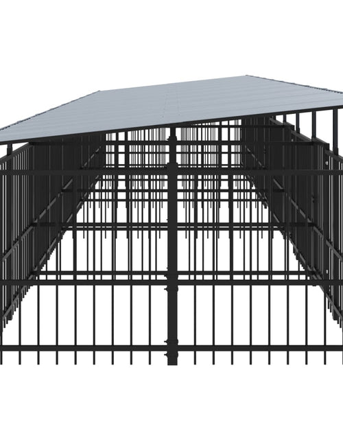 Загрузите изображение в средство просмотра галереи, Padoc pentru câini de exterior cu acoperiș, 18,77 m², oțel
