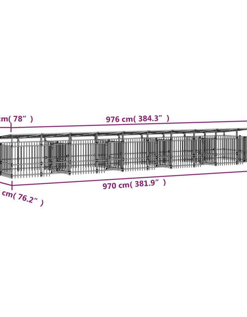 Загрузите изображение в средство просмотра галереи, Padoc pentru câini de exterior cu acoperiș, 18,77 m², oțel
