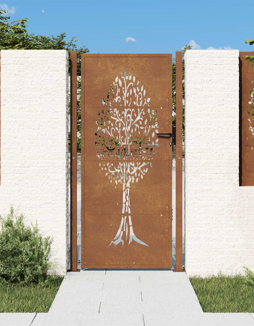 Încărcați imaginea în vizualizatorul Galerie, Poartă de grădină, 105x205 cm, oțel corten, model copac
