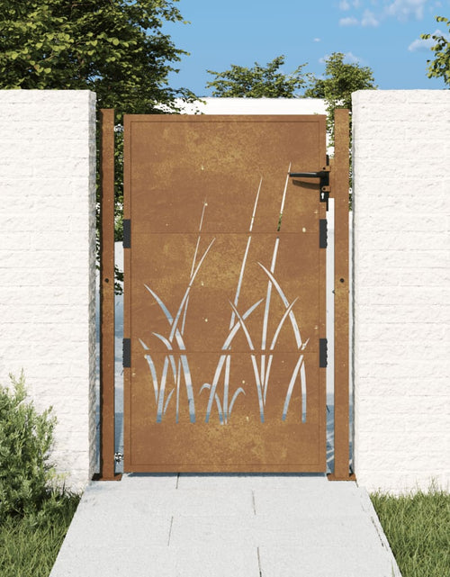 Încărcați imaginea în vizualizatorul Galerie, Poartă pentru grădină, 105x130 cm, oțel corten, model iarbă
