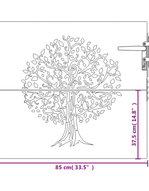 Загрузите изображение в средство просмотра галереи, Poartă pentru grădină, 85x75 cm, oțel corten, model copac
