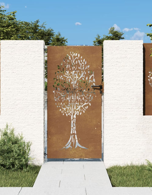 Încărcați imaginea în vizualizatorul Galerie, Poartă pentru grădină, 85x200 cm, oțel corten, model copac
