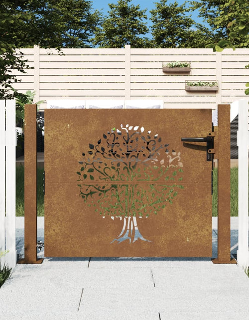 Încărcați imaginea în vizualizatorul Galerie, Poartă pentru grădină, 105x80 cm, oțel corten, model copac
