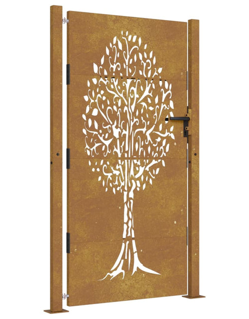 Încărcați imaginea în vizualizatorul Galerie, Poartă pentru grădină, 105x180 cm, oțel corten, model copac
