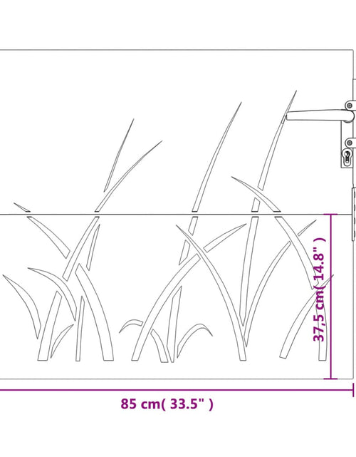 Încărcați imaginea în vizualizatorul Galerie, Poartă pentru grădină, 85x75 cm, oțel corten, model iarbă
