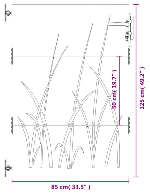 Încărcați imaginea în vizualizatorul Galerie, Poartă pentru grădină, 85x125 cm, oțel corten, model iarbă
