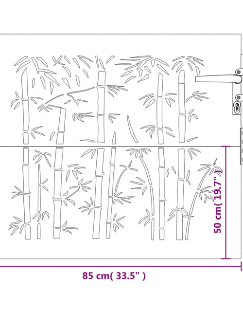 Загрузите изображение в средство просмотра галереи, Poartă pentru grădină, 85x100 cm, oțel corten, model bambus
