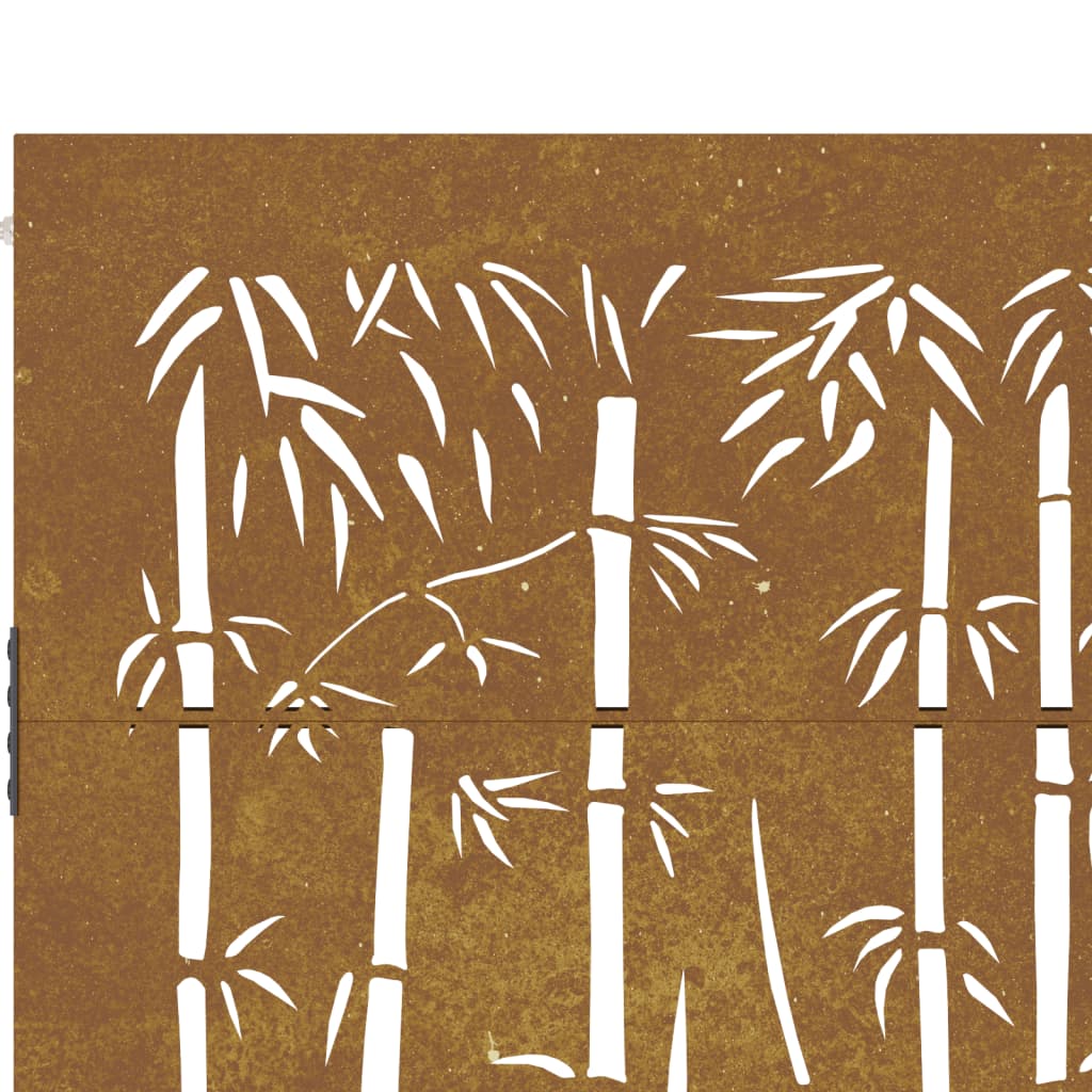 Poartă pentru grădină, 85x150 cm, oțel corten, model bambus