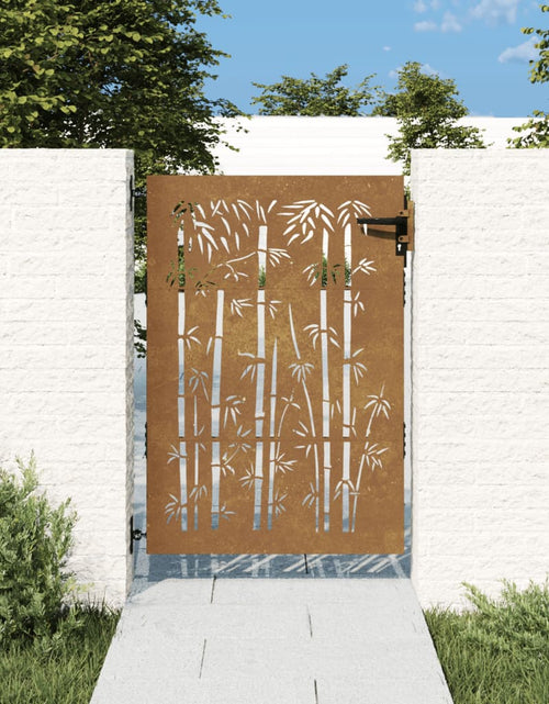 Încărcați imaginea în vizualizatorul Galerie, Poartă pentru grădină, 85x150 cm, oțel corten, model bambus
