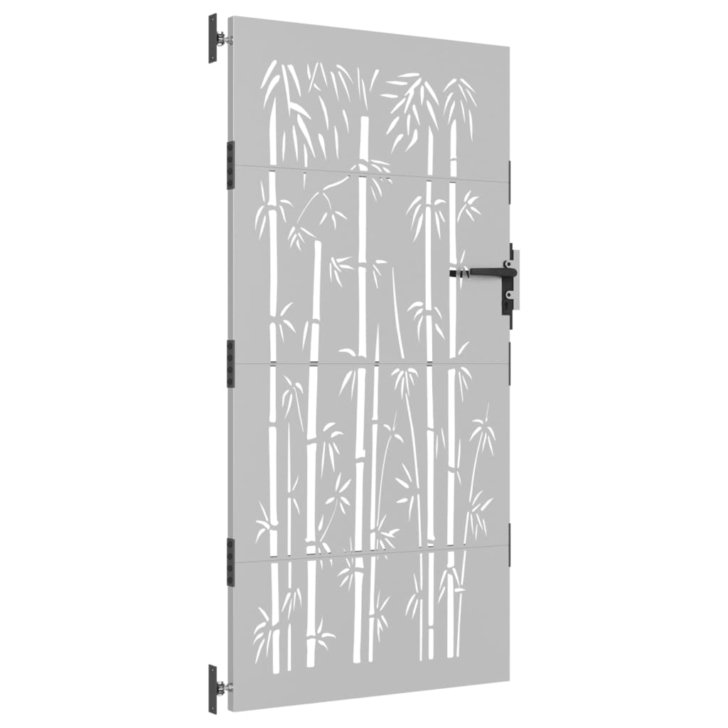 Poartă pentru grădină, 85x175 cm, oțel corten, model bambus
