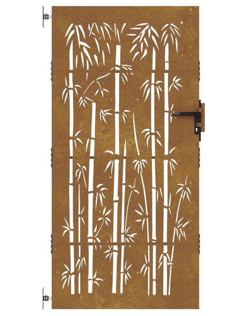 Încărcați imaginea în vizualizatorul Galerie, Poartă pentru grădină, 85x175 cm, oțel corten, model bambus
