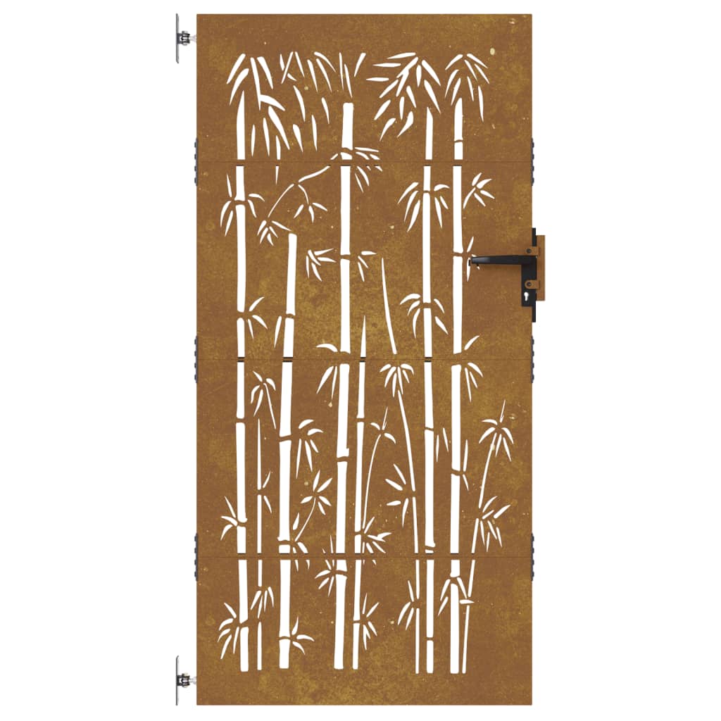 Poartă pentru grădină, 85x175 cm, oțel corten, model bambus