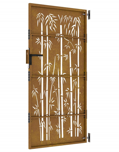 Încărcați imaginea în vizualizatorul Galerie, Poartă pentru grădină, 85x175 cm, oțel corten, model bambus
