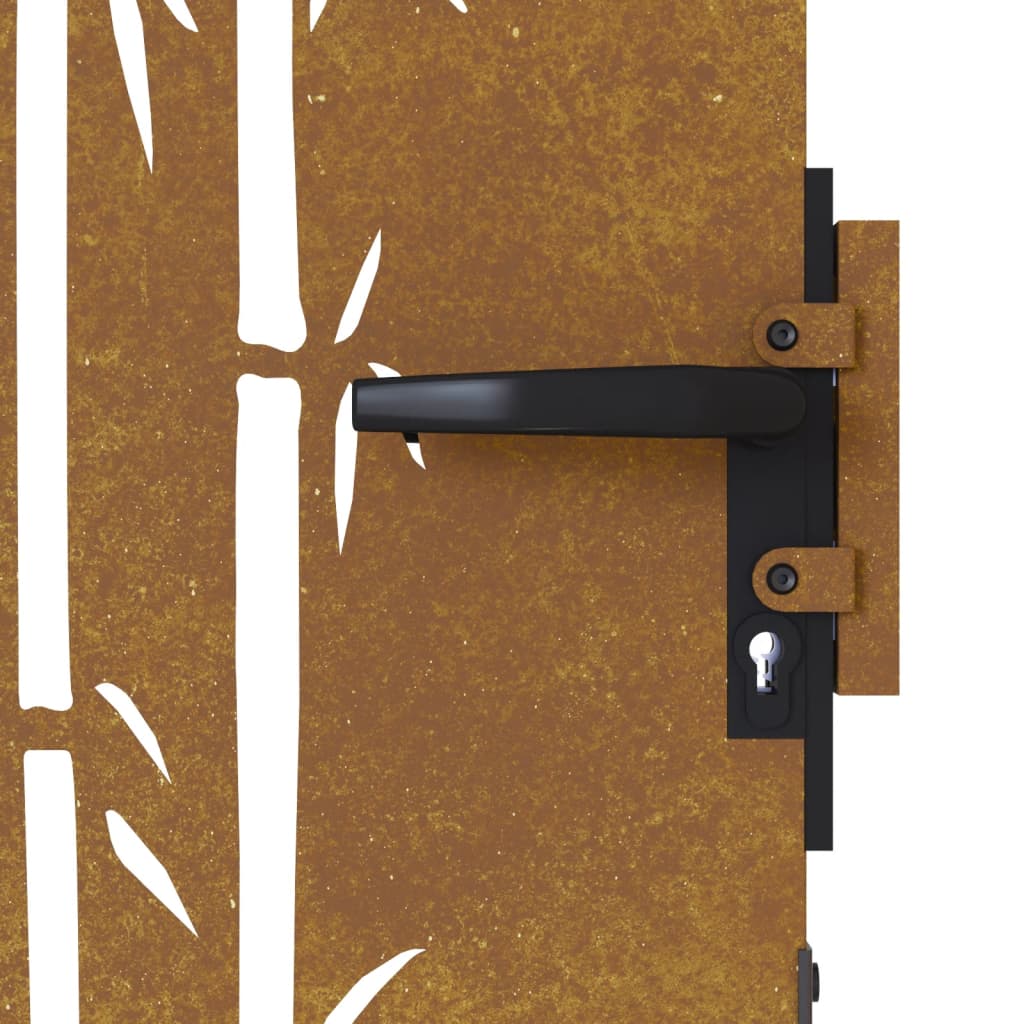 Poartă pentru grădină, 85x175 cm, oțel corten, model bambus