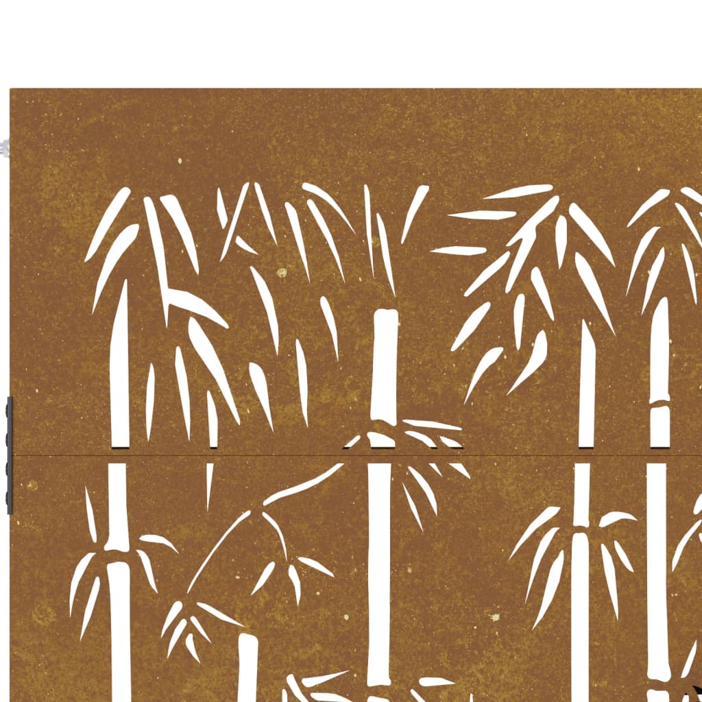 Poartă pentru grădină, 85x175 cm, oțel corten, model bambus