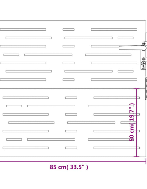 Загрузите изображение в средство просмотра галереи, Poartă pentru grădină, 85x100 cm, oțel corten, dreptunghiuri
