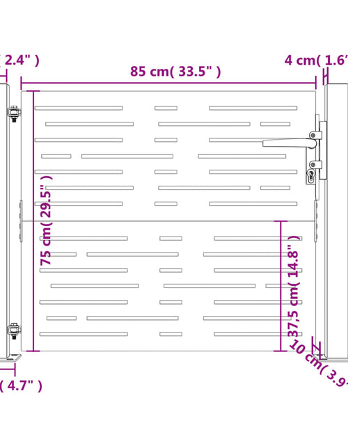 Încărcați imaginea în vizualizatorul Galerie, Poartă pentru grădină, 105x80 cm, oțel corten, dreptunghiuri
