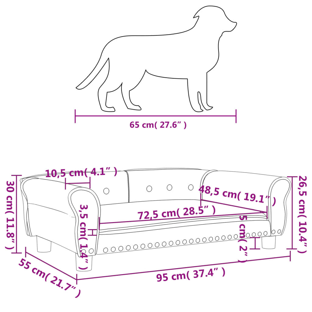 Pat de câini, gri deschis, 95x55x30 cm, catifea