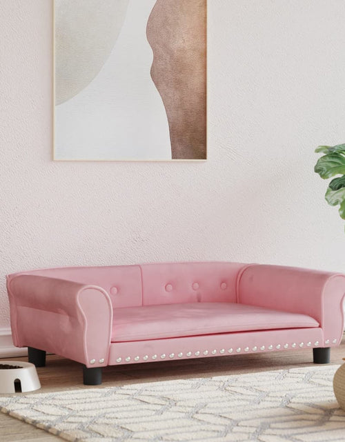 Încărcați imaginea în vizualizatorul Galerie, Pat de câini, roz, 95x55x30 cm, catifea
