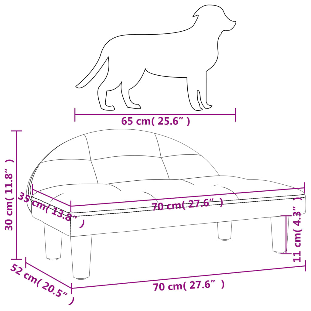 Pat de câini, crem, 70x52x30 cm, material textil