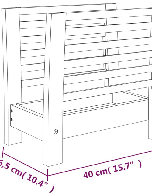 Încărcați imaginea în vizualizatorul Galerie, Suport pentru reviste, 40x26,5x38,5 cm, lemn masiv de nuc
