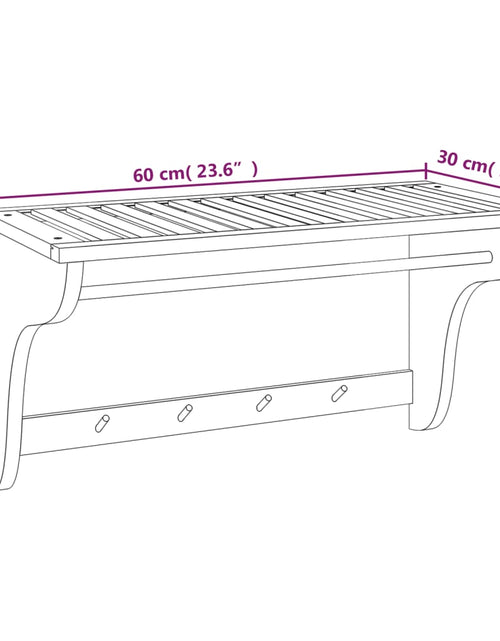 Încărcați imaginea în vizualizatorul Galerie, Suport de prosoape, 60x30x35 cm, lemn masiv de nuc
