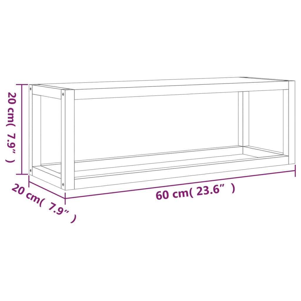 Suport de prosoape, 60x20x20 cm, lemn masiv de nuc